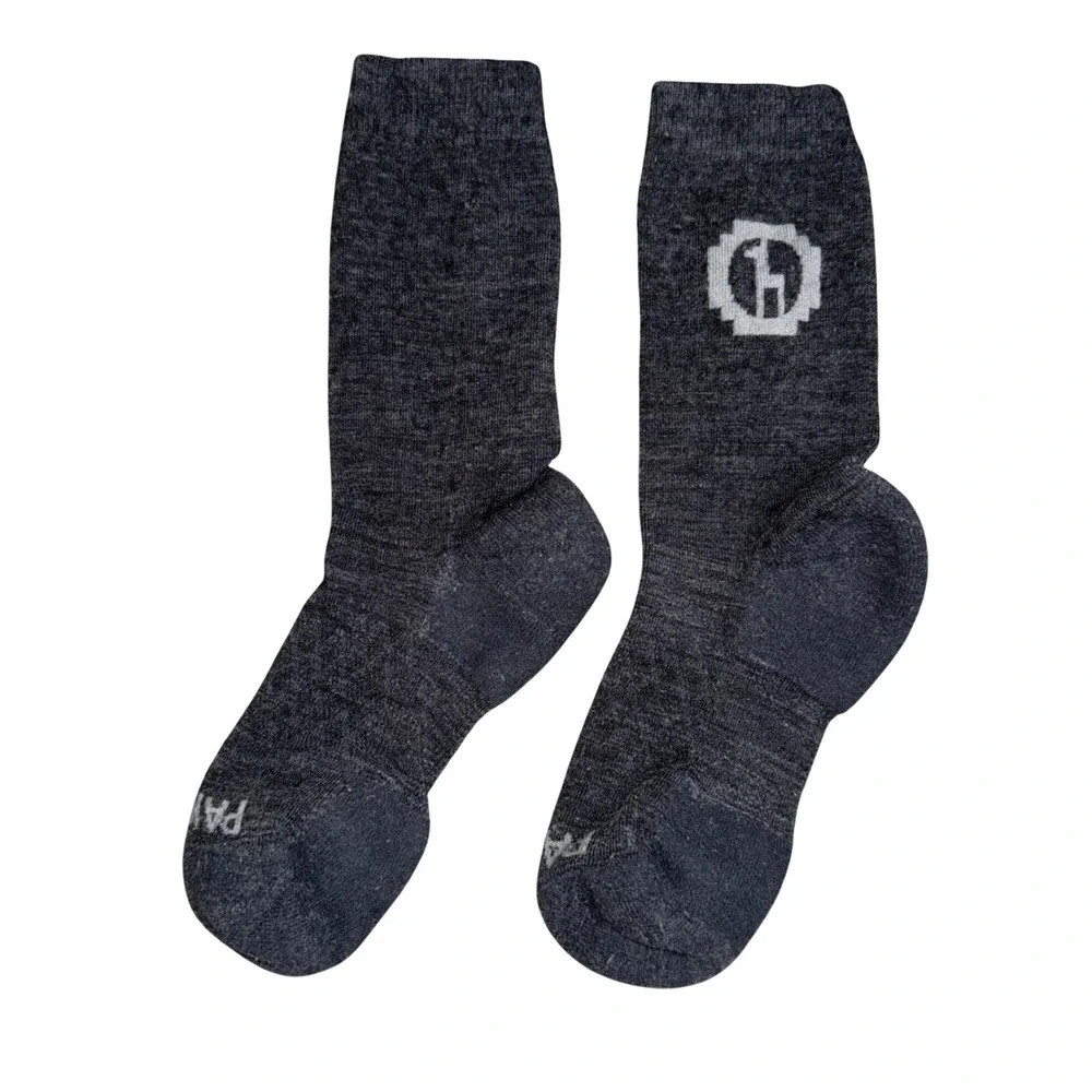 Paka Alpaca Wool Crew Socks Women OS Charcoal Grey Excellent Performance Hiking
